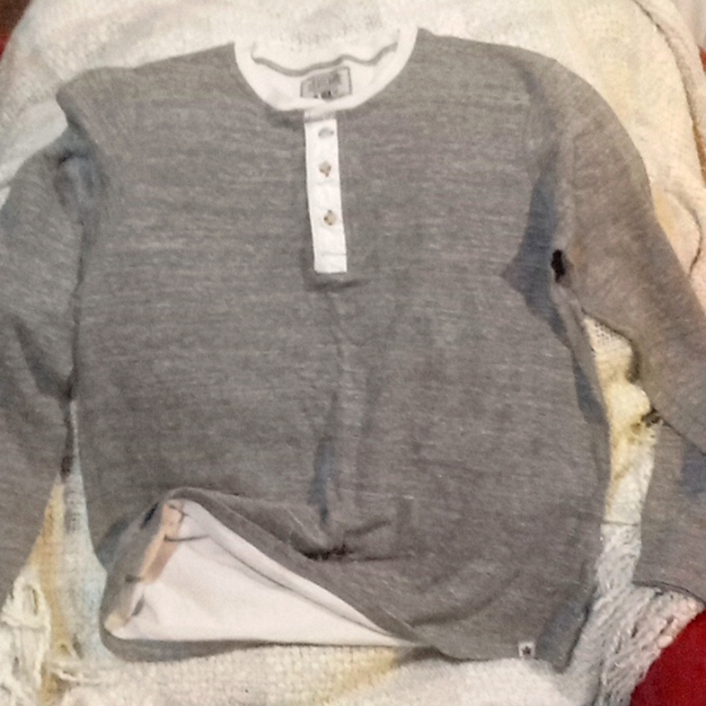 Button up HERITAGE pullover Lg/Light grey